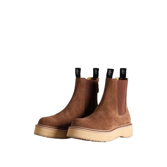 R13 Single Stack Chelsea Boots in Tobacco Brown Suede 37 - Picture 1 of 3